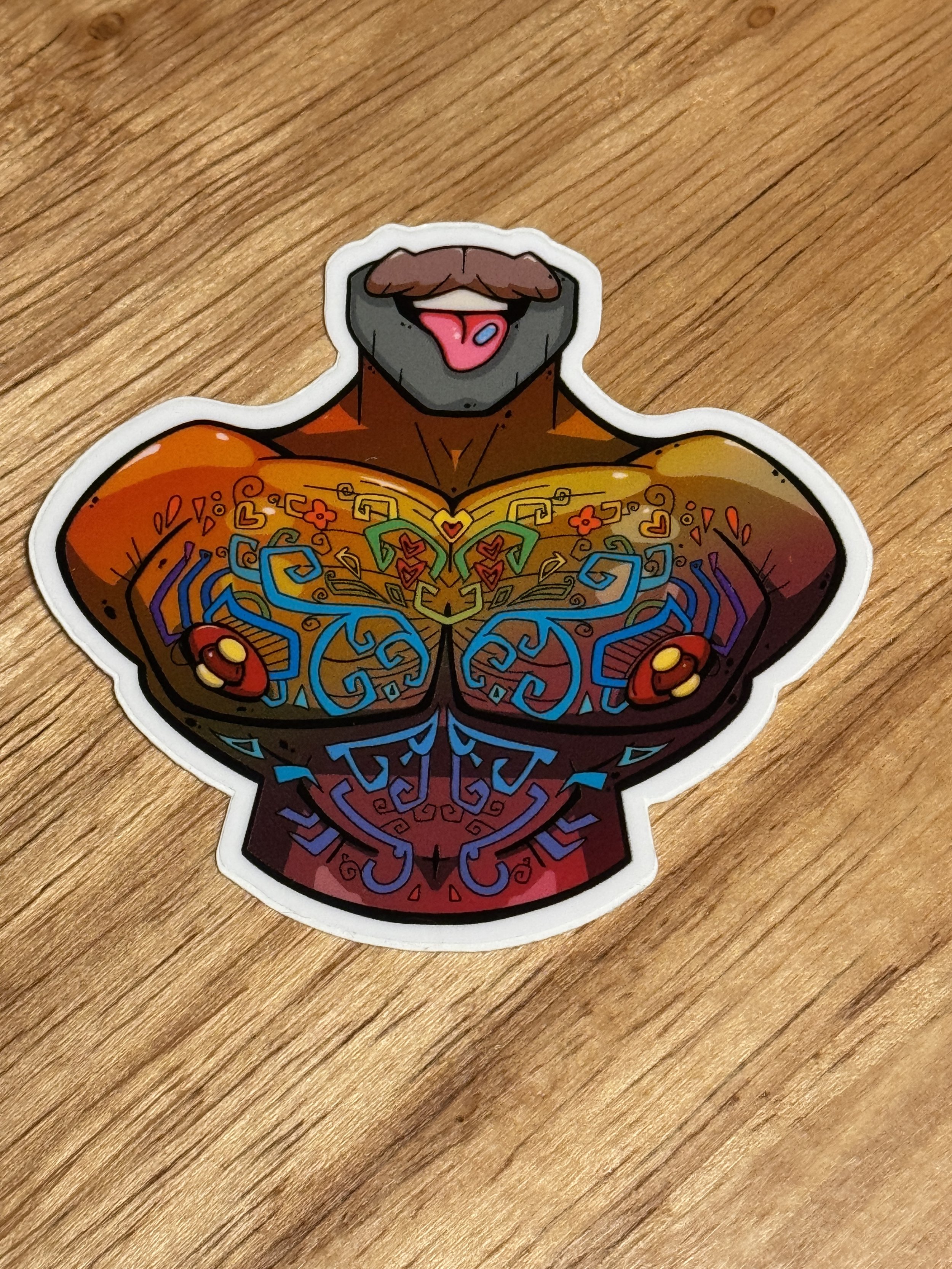 Rainbow Pecs and Prep | Vinyl Sticker