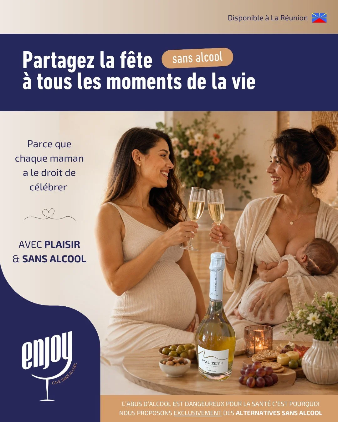 🌸 Parce que chaque maman m&eacute;rite de trinquer.

Chez Enjoy, nous croyons que le plaisir du partage doit pouvoir se vivre &agrave; chaque instant de la vie, c'est pour cela que nous proposons exclusivement des alternatives sans alcool 🥂

Si vou