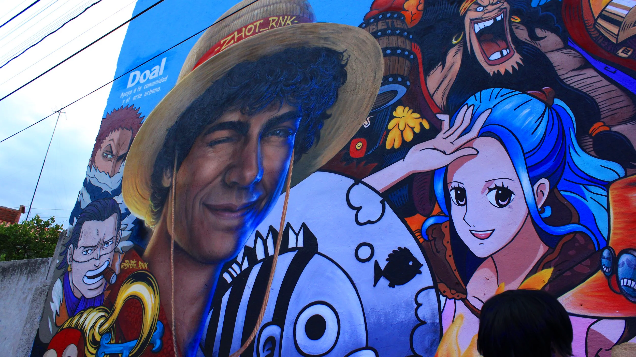 León devela mural inspirado en One Piece con participación de artistas locales