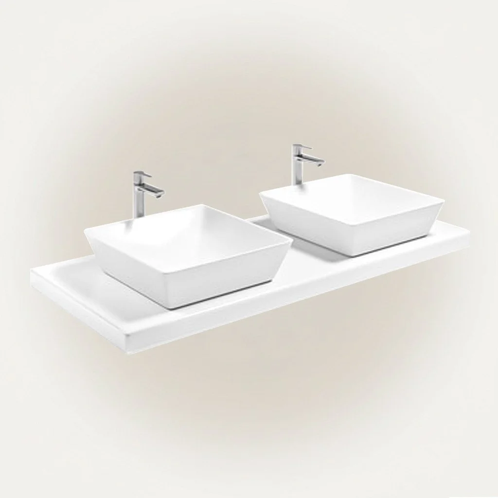 Modern Square Ceramic Vessel Sink Countertop Bathroom Wash Basin - Premium Sanitary Ware