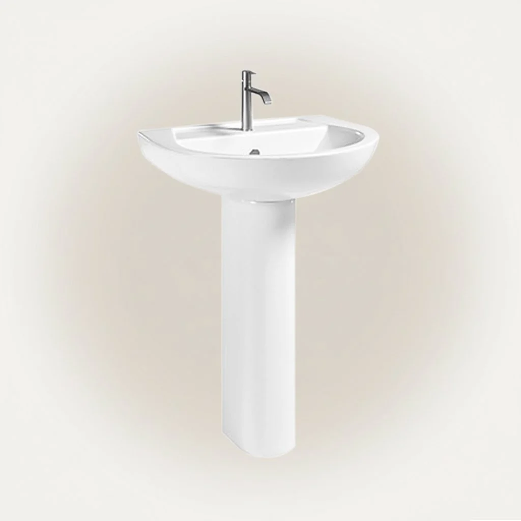 D-Shaped Ceramic Vessel Sink Wall Hung Wash Basin Bathroom Semi-Circle Designer Lavatory Sink with Deep Bowl