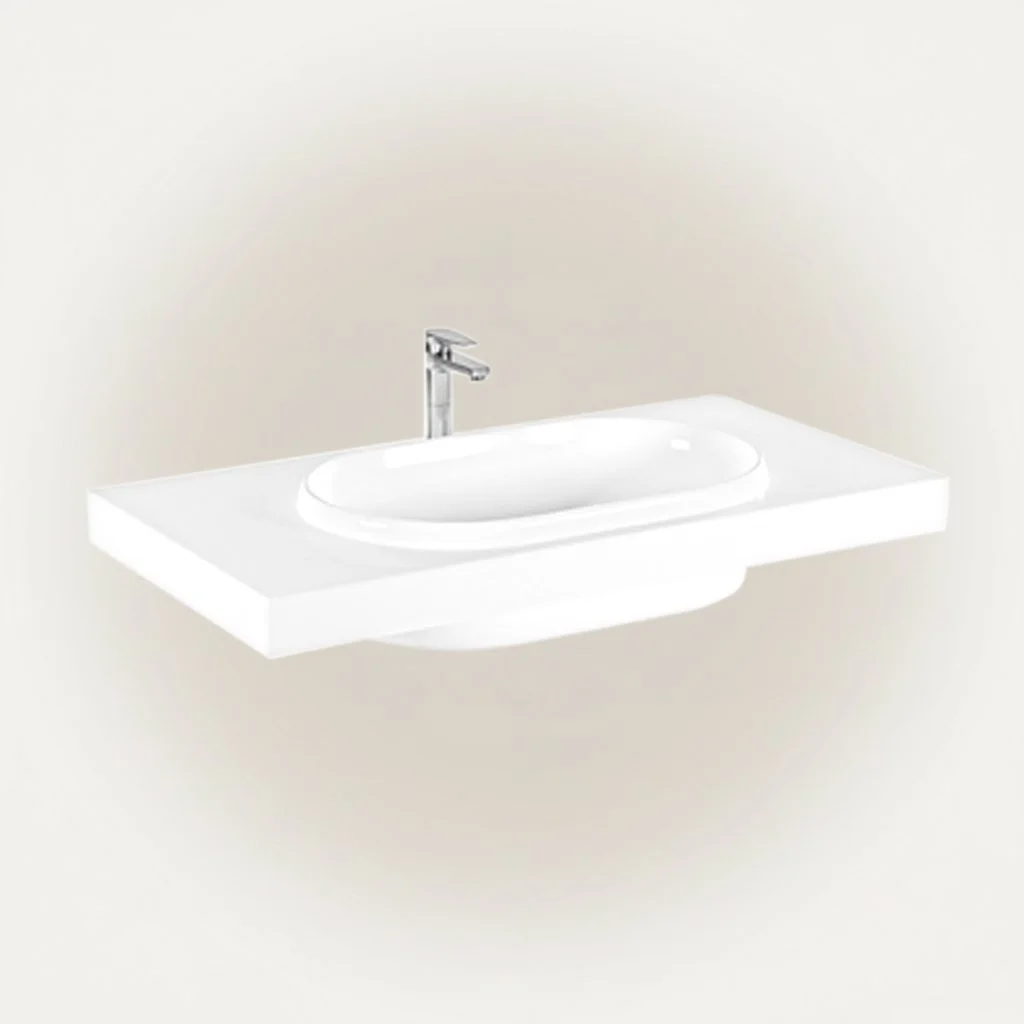 Rectangular Ceramic Vessel Sink Bathroom Wash Basin Modern Wall Hung Sanitary Ware Lavatory Basin