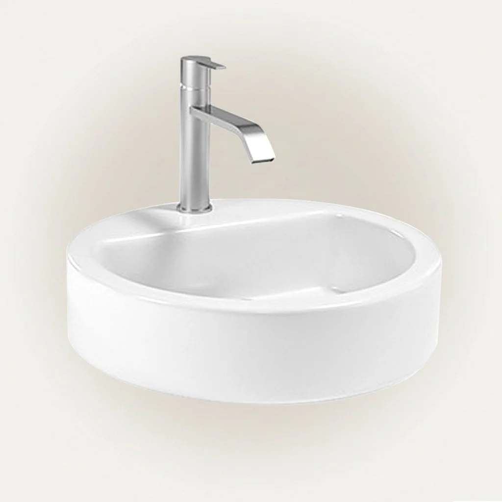 Round Ceramic Vessel Sink for Bathroom - Modern Countertop Wash Basin Premium Sanitary Ware