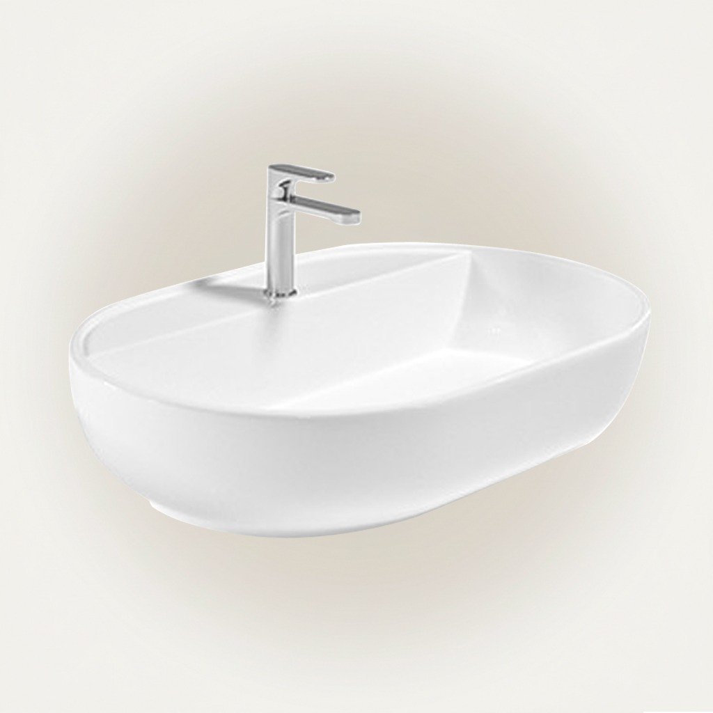 Oval Vessel Sink  Ceramic Bathroom Wash Basin Modern Countertop Sanitary Ware