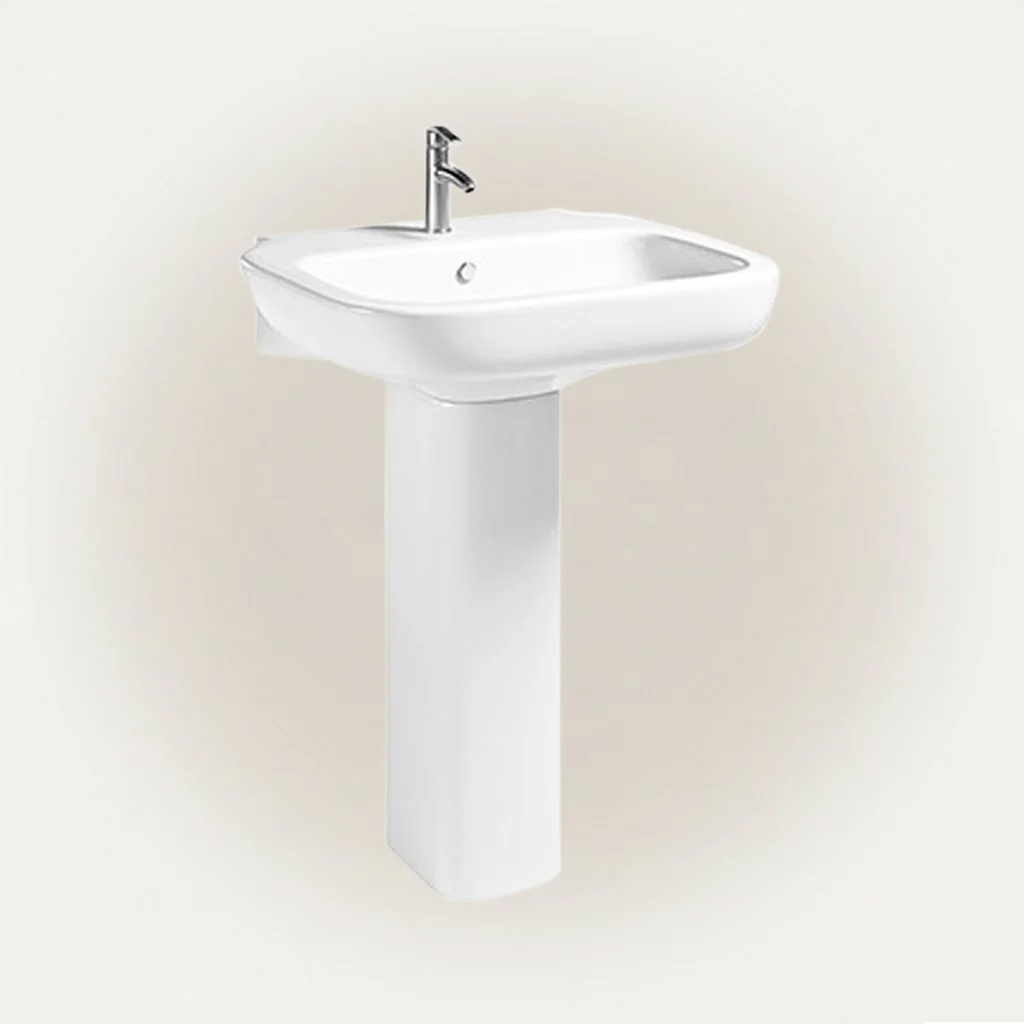 D-Shape Ceramic Vessel Sink Wall Hung Wash Basin Semi-Circular Bathroom Lavatory Basin with Flat Back Design