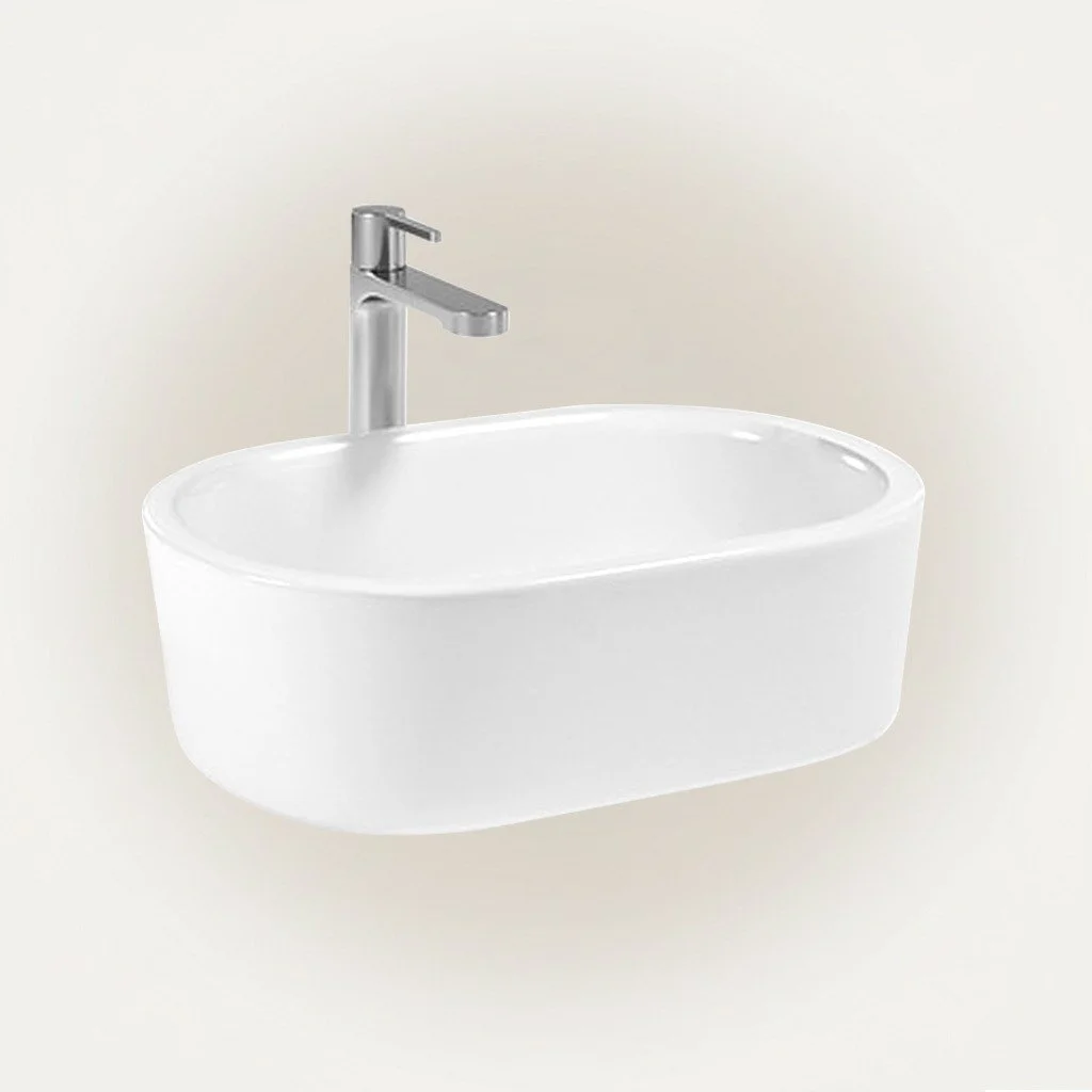 Oval Ceramic Wash Basin Premium Bathroom Vessel Sink, Durable Sanitary Ware Lavatory Bowl