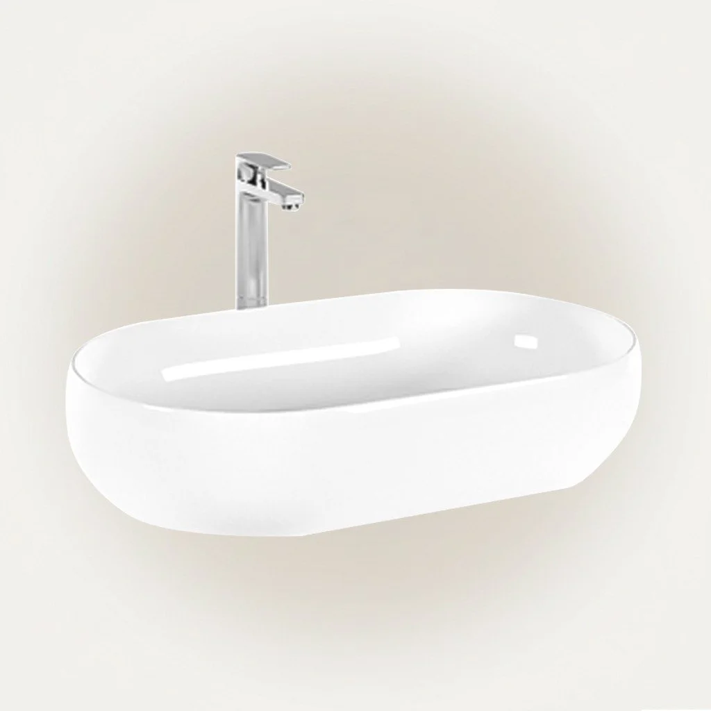 Rectangular Countertop Wash Basin Premium Ceramic Bathroom Vessel Sink - Modern Compact Vanity Basin