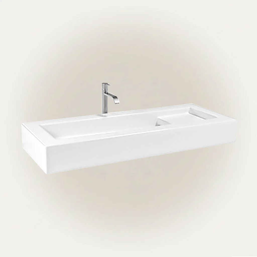 Rectangular Ceramic Vessel Sink Bathroom Wash Basin Modern Countertop Lavatory Bowl