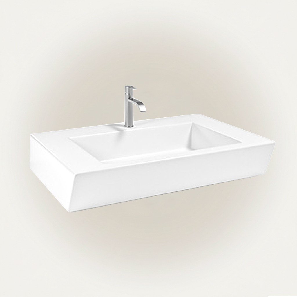 Rectangle Vessel Sink Ceramic Bathroom Wash Basin - Modern Countertop ...