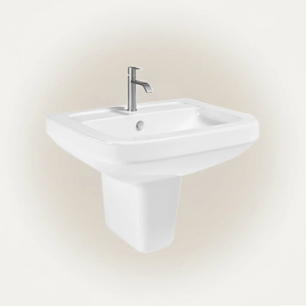 Rounded Rectangle Ceramic Vessel Sink Bathroom Wash Basin Premium Wall Hung Sanitary Ware Lavatory Basin