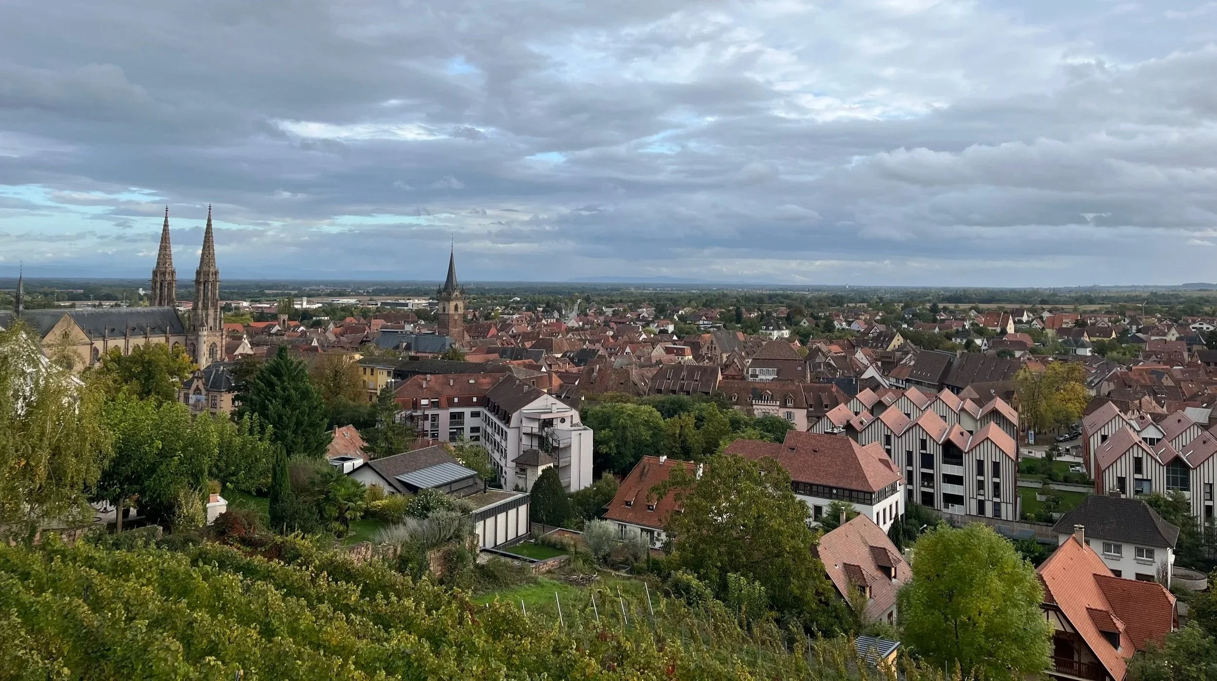 The skyline of a medieval village in France