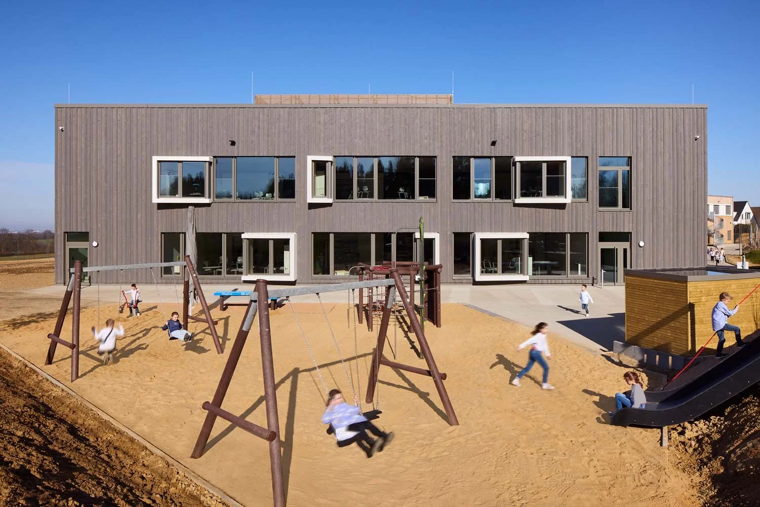 Architekturfotografie Bildungsbau Terhalle Holzbau