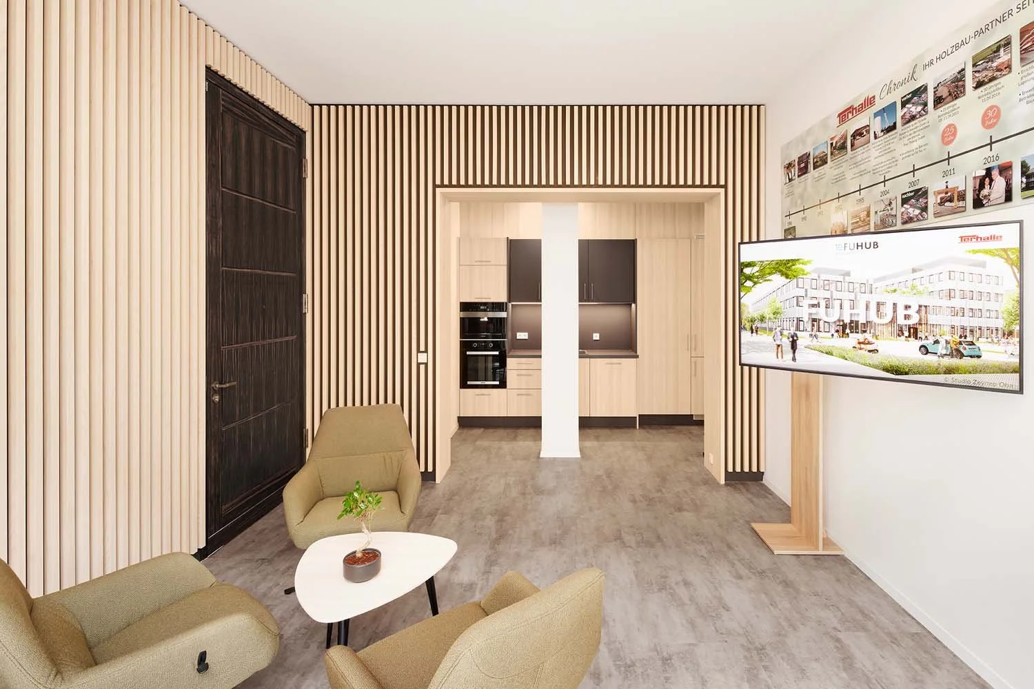 Interiorfotografie Terhalle Holzbau Berlin