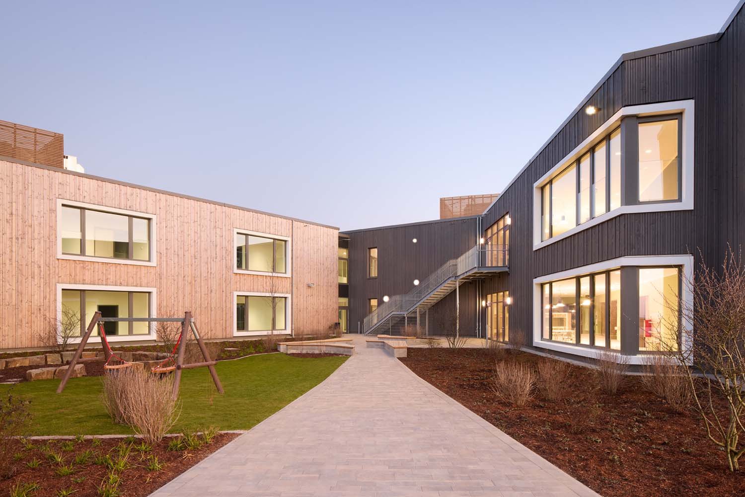 Architekturfotografie Bildungsbau Terhalle Holzbau