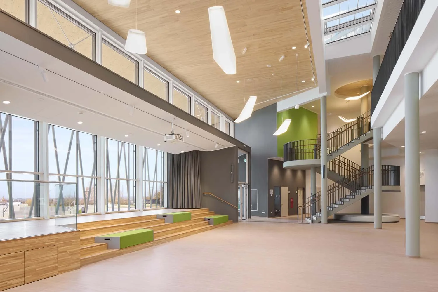 Architekturfotografie Bildungsbau Terhalle Holzbau