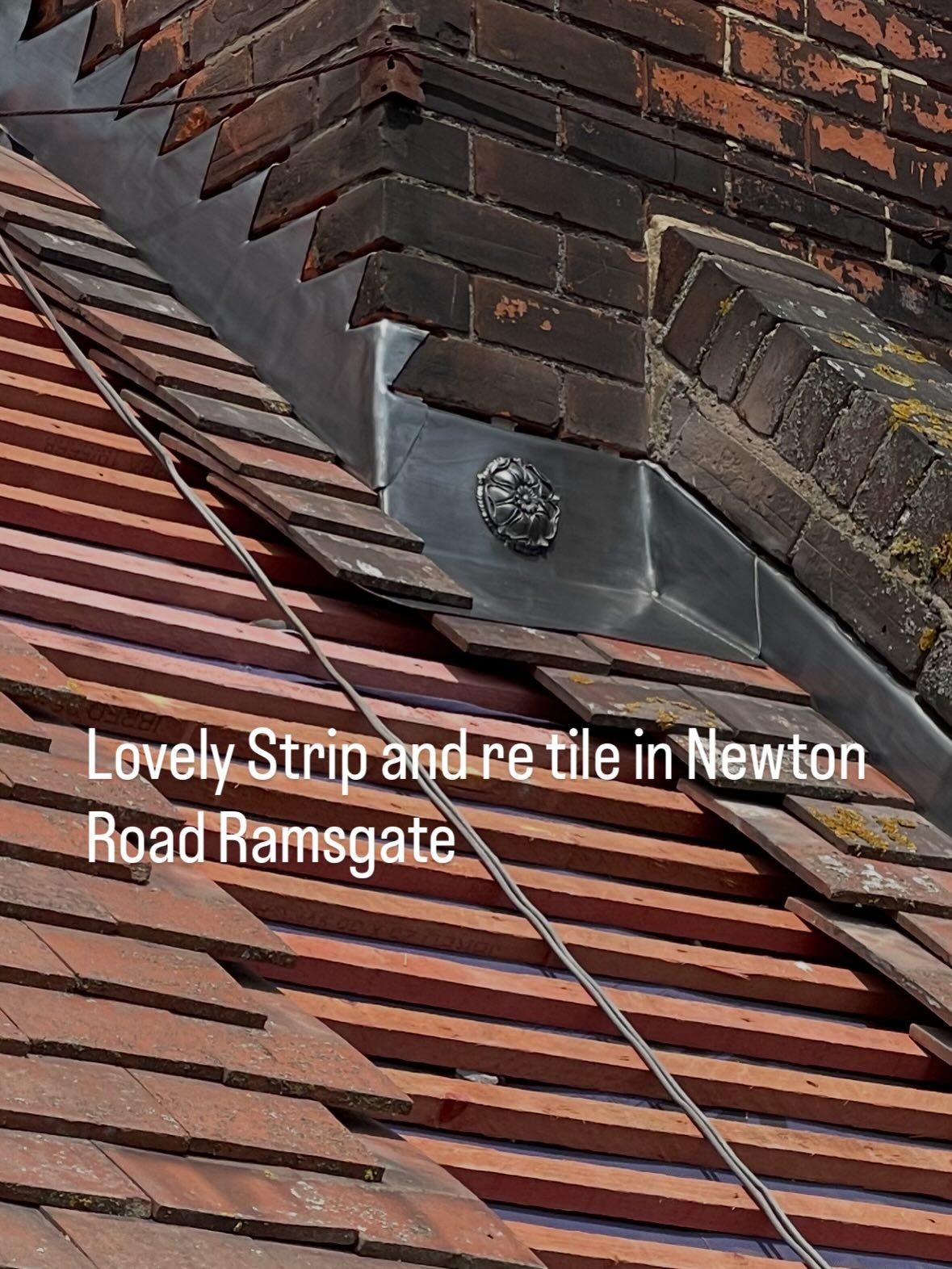 Complete strip , re felt and batten and re-tile using an existing tiles travelling all around Kent to find the right pitch arris hips  and reduce the size of the Chimneys, including pointing. Turned out amazing customers were over the moon.#Roofing #