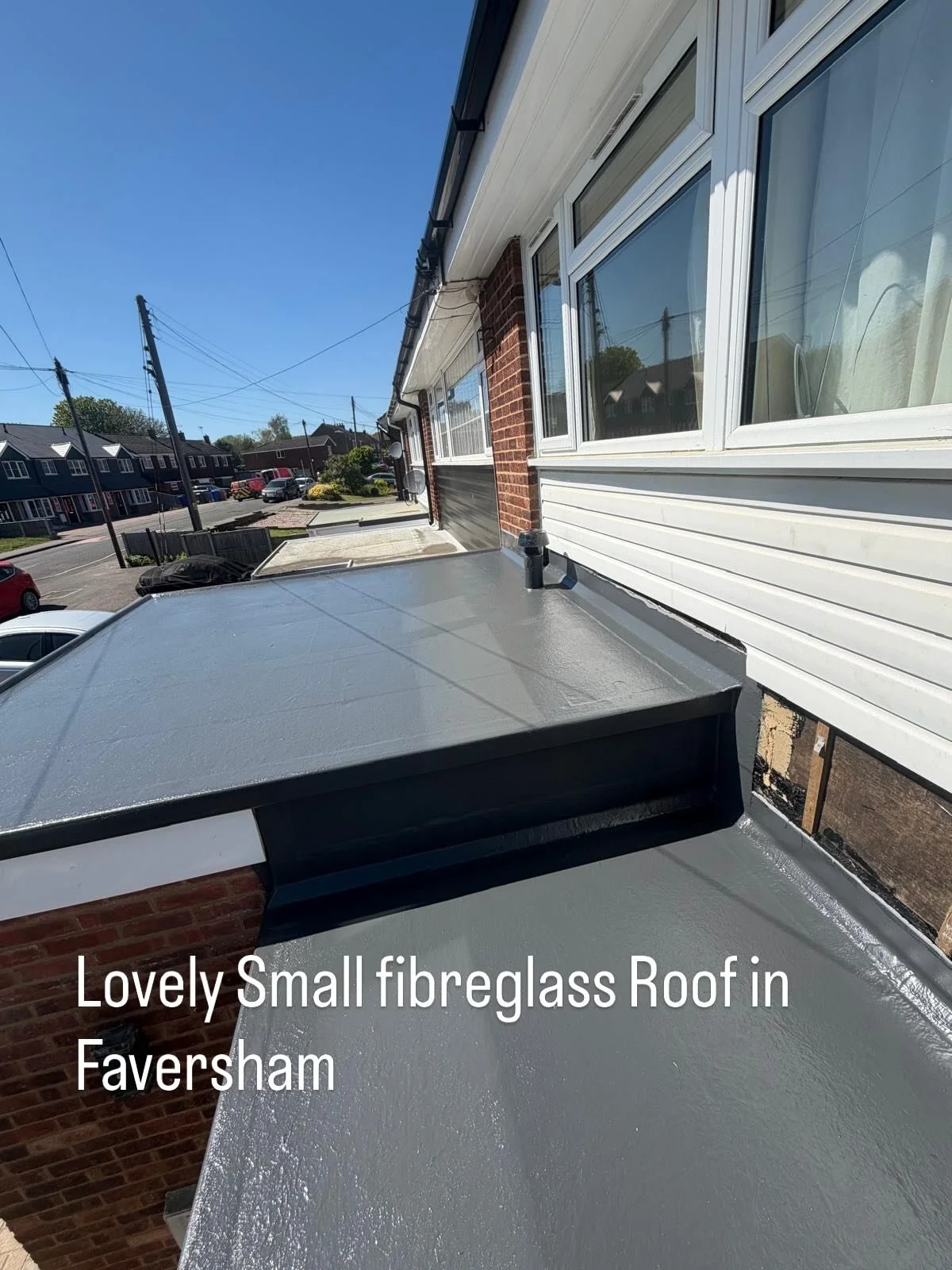 Nice Small fibreglass Roof and Faversham ready for the new cladding
