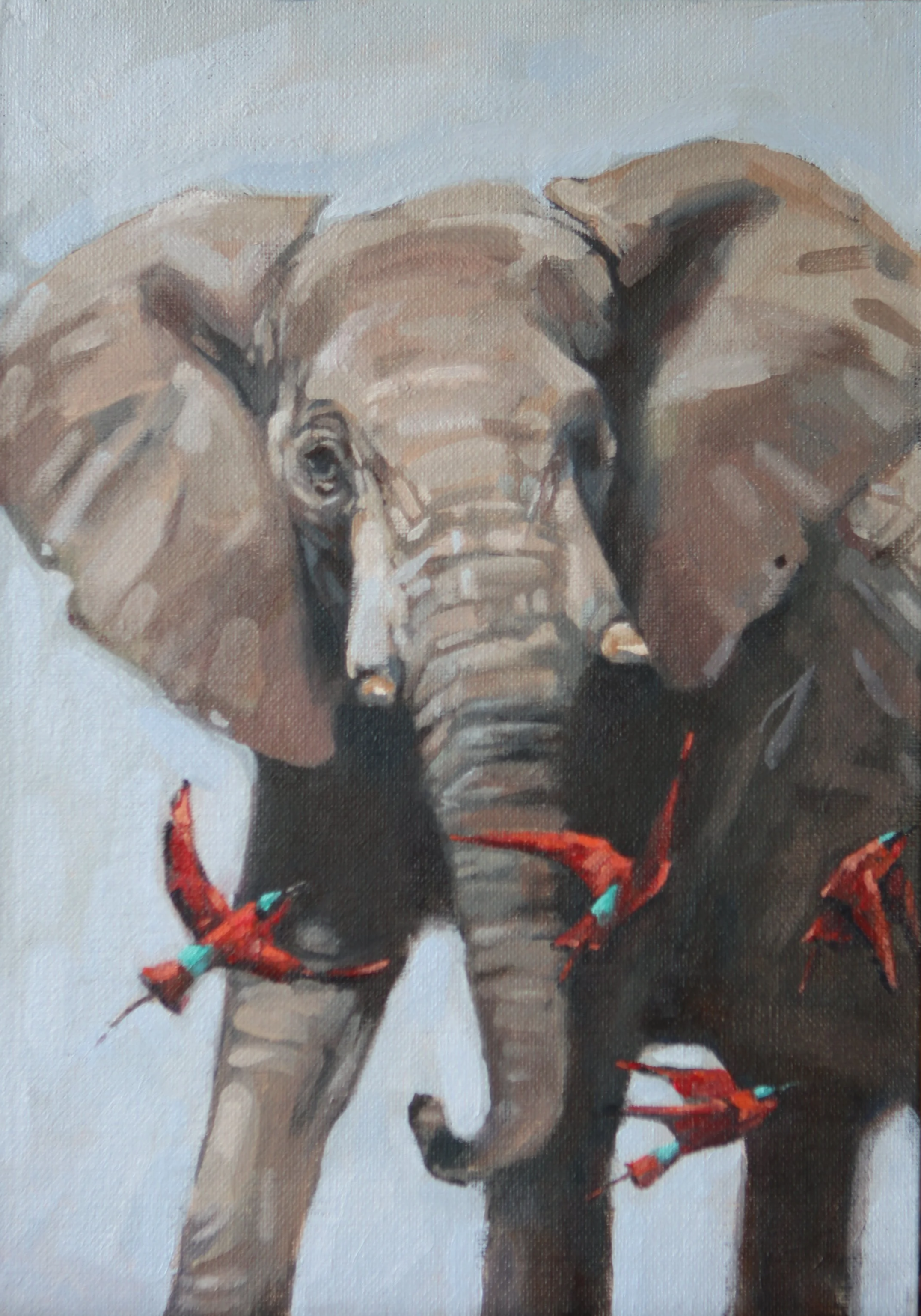 Synchrony - A4 oil on board - sold