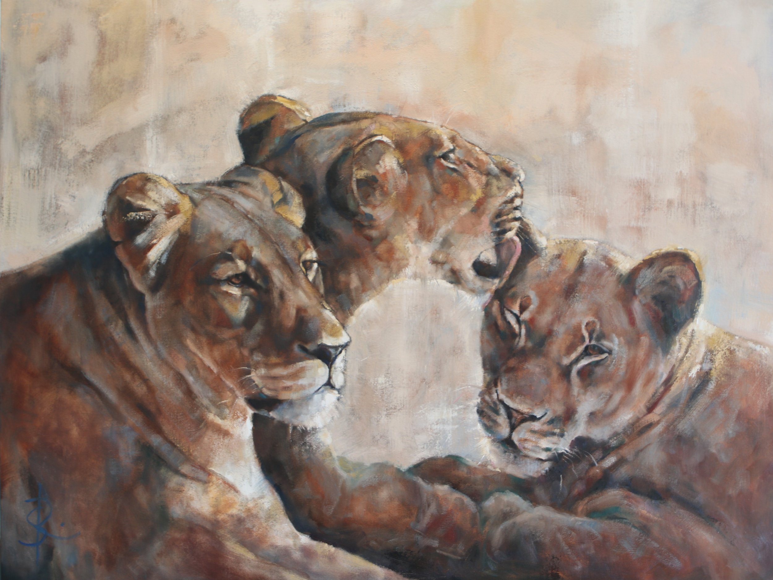 Sisterhood - 100x75cm oil on canvas - available - £1450 framed