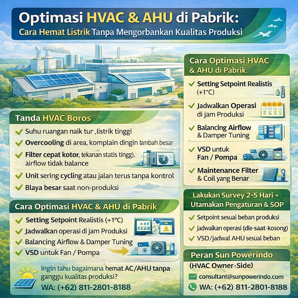 Optimasi HVAC &amp; AHU di Pabrik: Cara Hemat Listrik Tanpa Mengorbankan Kualitas Produksi