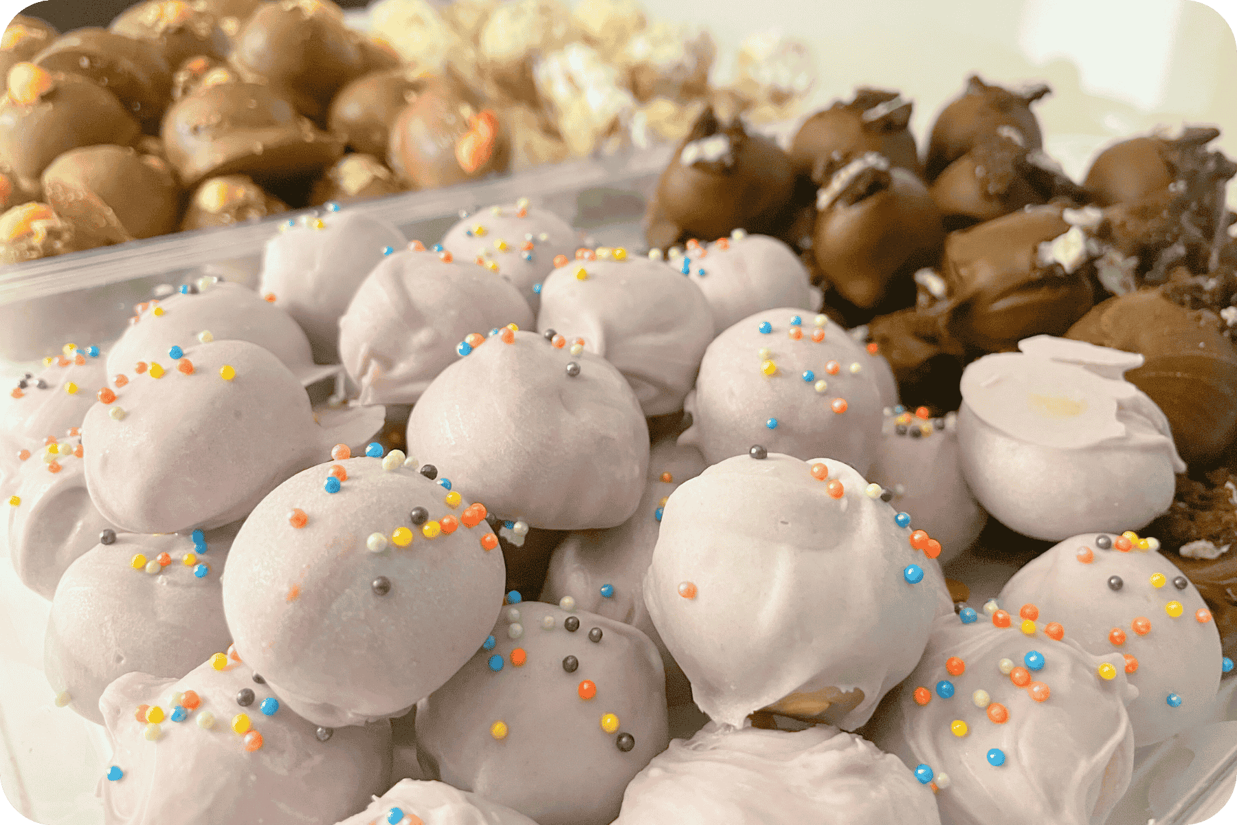 Birthday cake truffles, Oreo truffles, Peanut butter truffles, and coconut almond truffles - Micro-bakery specializing in holiday bakes + dessert bars for weddings + events | Cary, NC