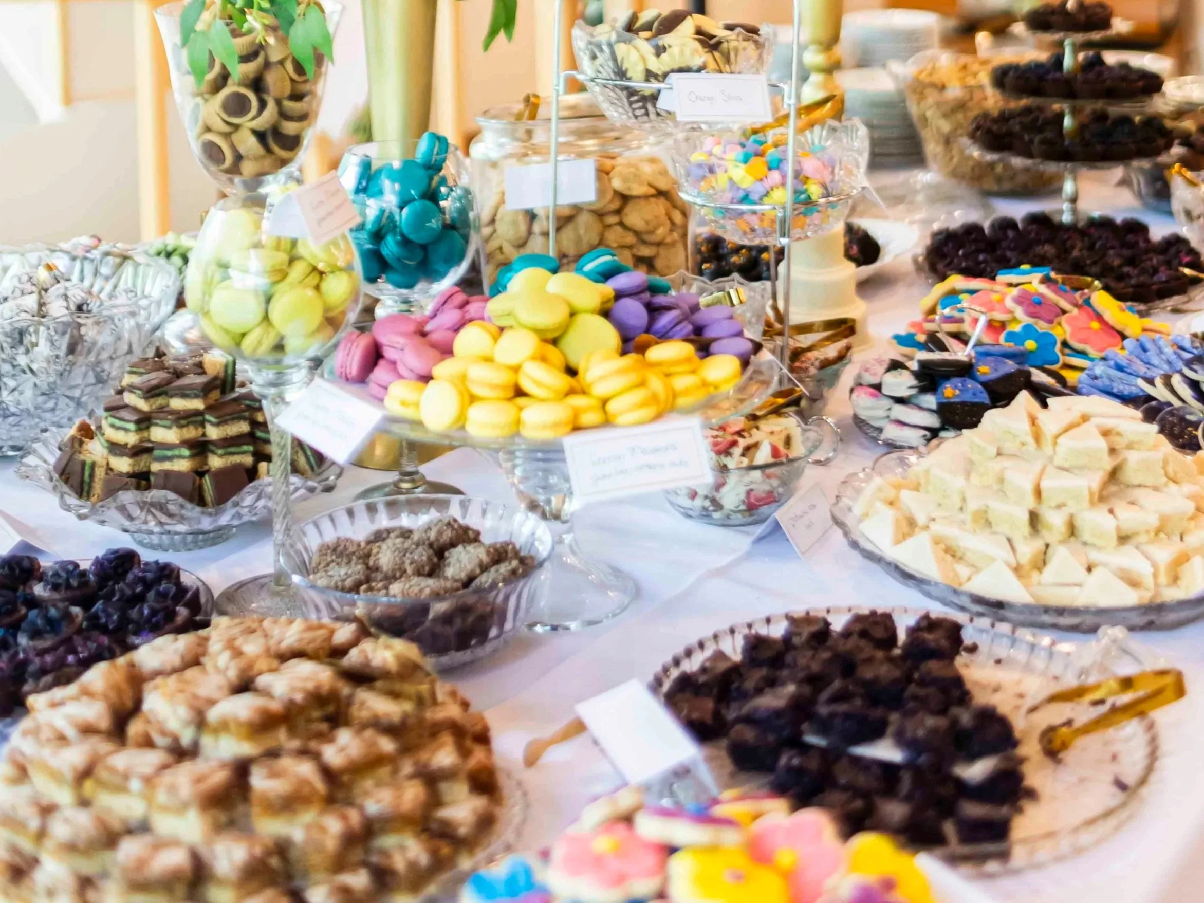 A gorgeous display of all-you-can-eat desserts. The Merry Berry Christmas Confectionery holiday activity near Raleigh, NC.