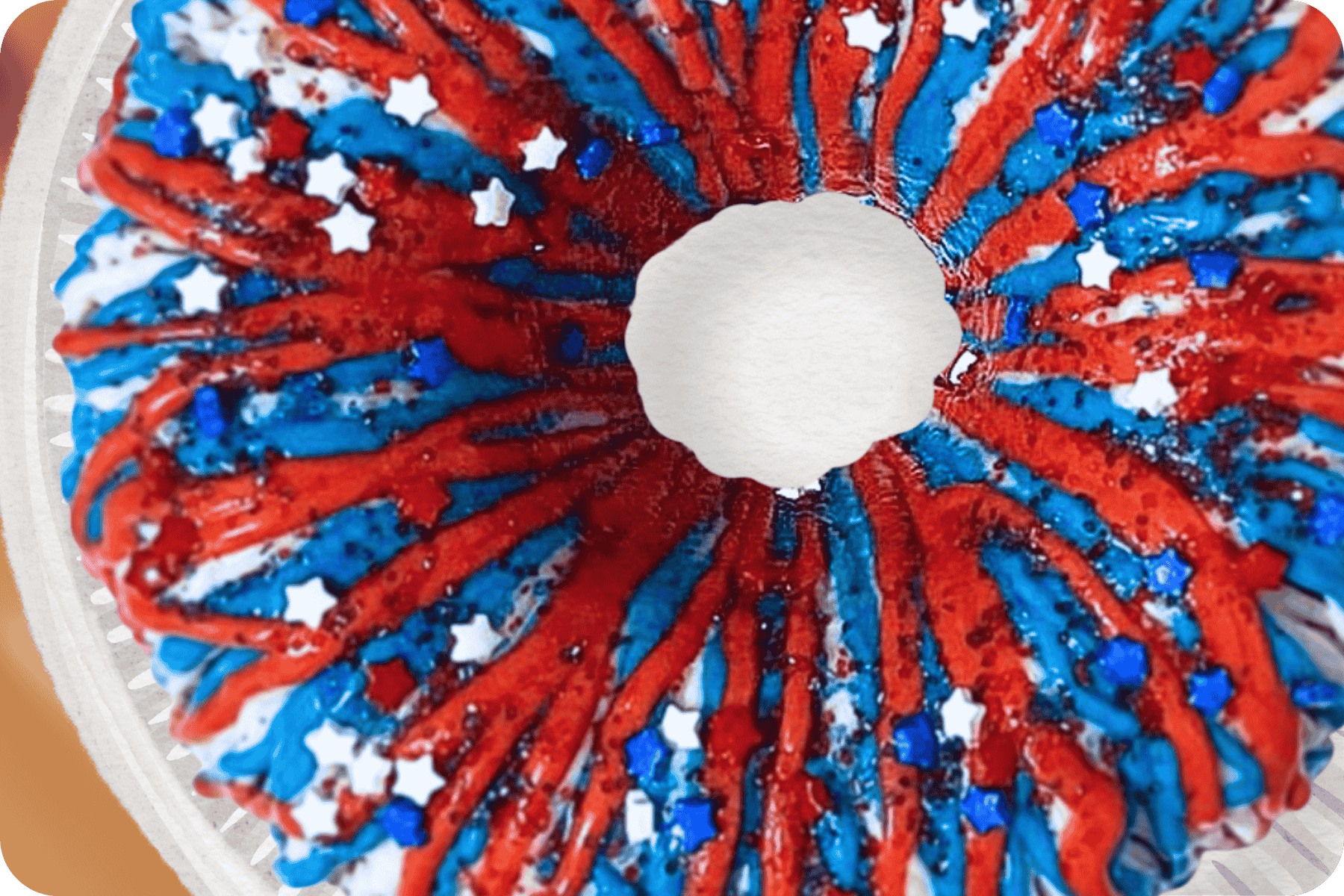 Red, white and blue firecracker cake - Merry Berry Confection Co. - Micro-bakery specializing in holiday bakes + dessert bars for weddings + events | Cary, NC