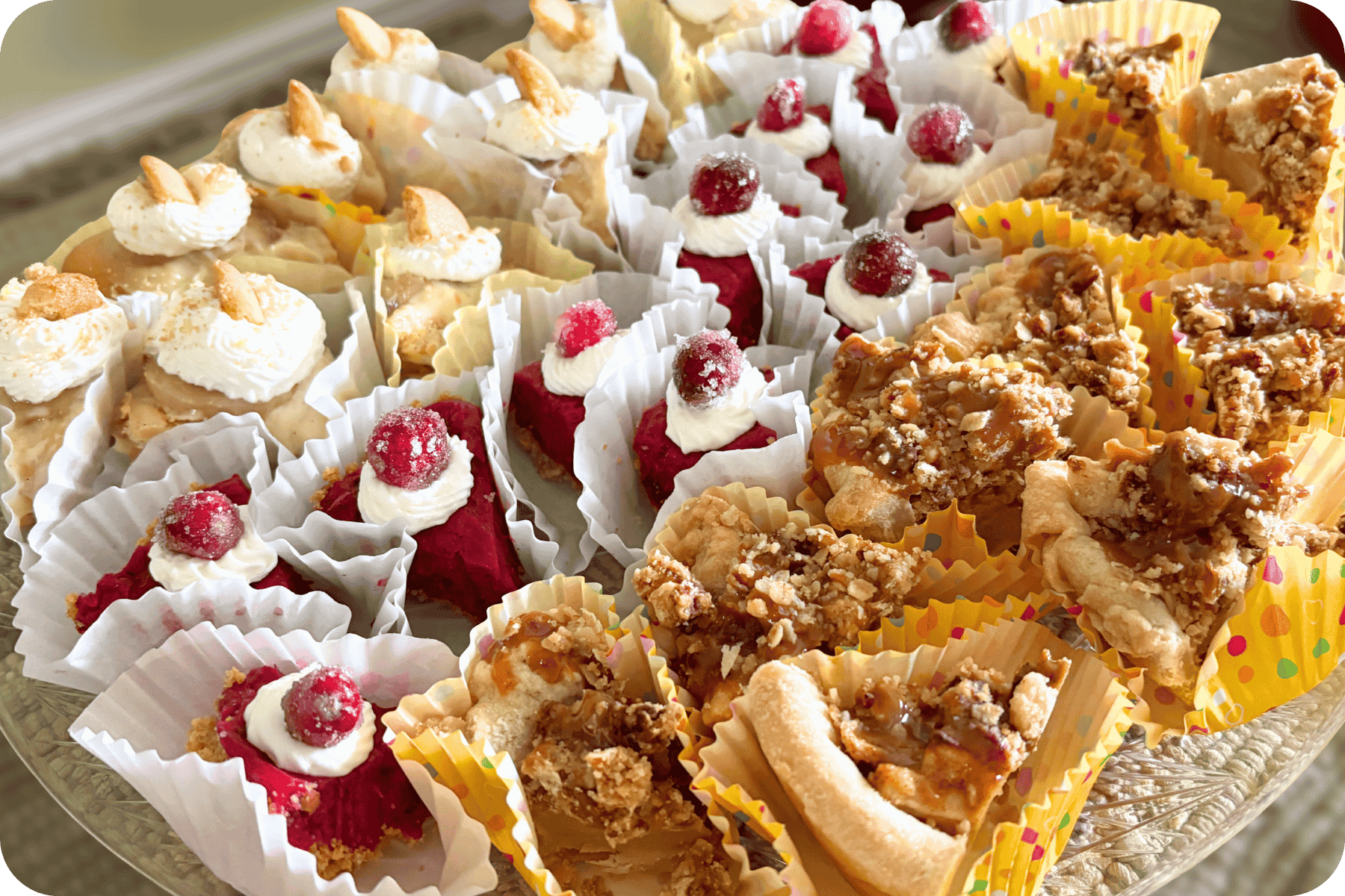 Pie Flights (Mini Pie Slices) for Thanksgiving & Pi Day - Merry Berry Confection Co. - Micro-bakery specializing in holiday bakes + dessert bars for weddings + events | Cary, NC