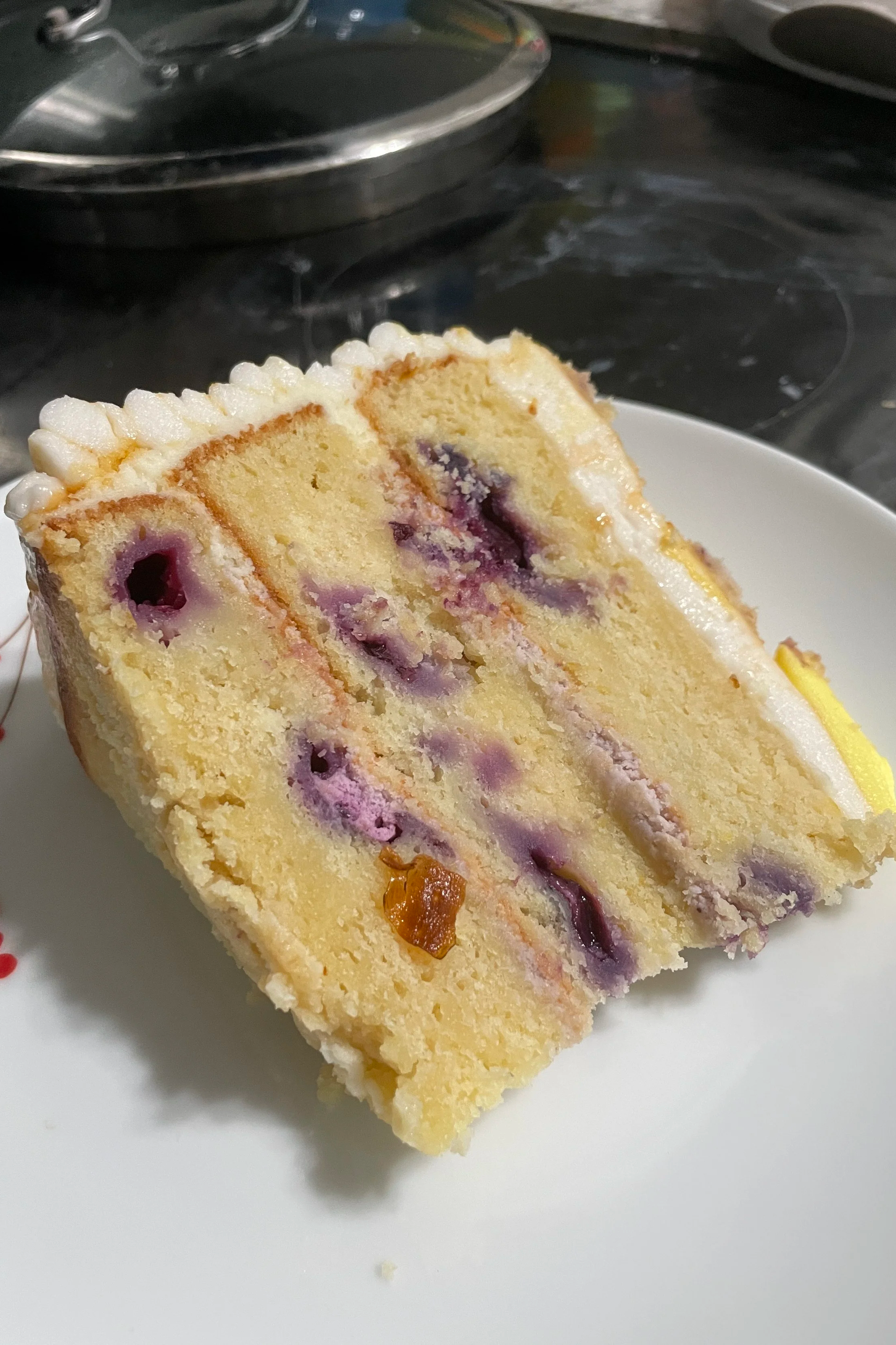 A slice of the Pancake Cake - Merry Berry Confection Co, a micro-bakery specializing in holiday bakes and dessert bars for weddings and events near Raleigh, NC
