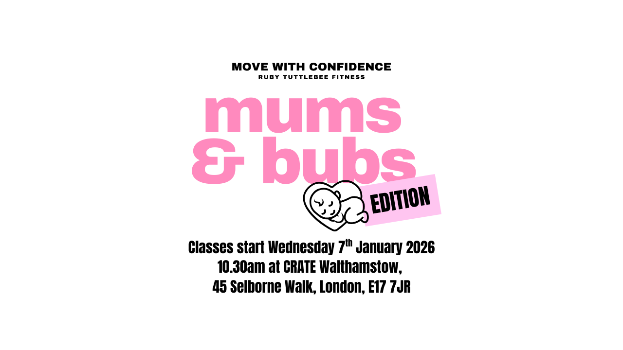 Postnatal mum and baby fitness class led by Ruby Tuttlebee in a supportive environment