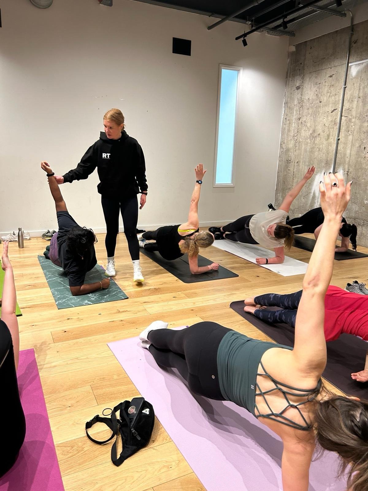 Ruby Tuttlebee leading a fun and inclusive group fitness class in East London