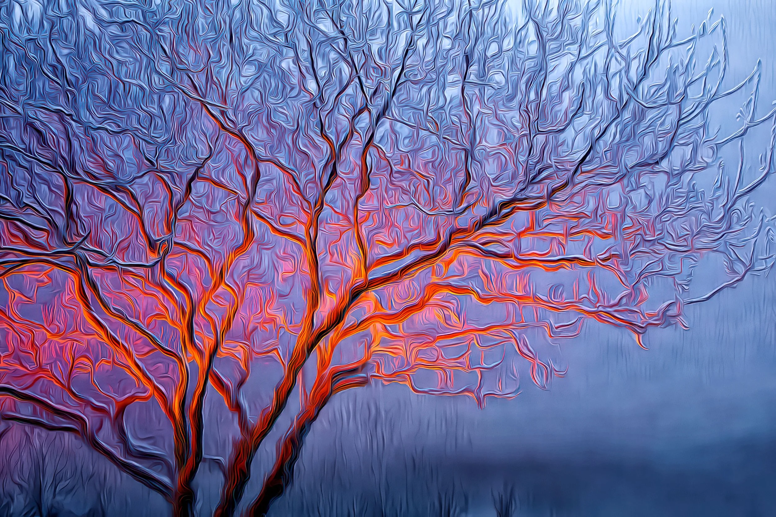 Ember Tree, 2025 · Photography // AI Art – digital (AI Edition from Photography)