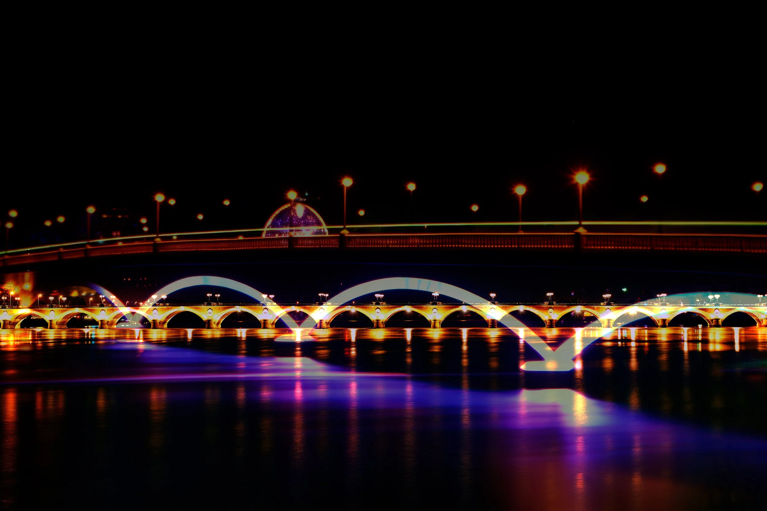 Bridge in the Night, 2023 · Photography // AI Art – digital