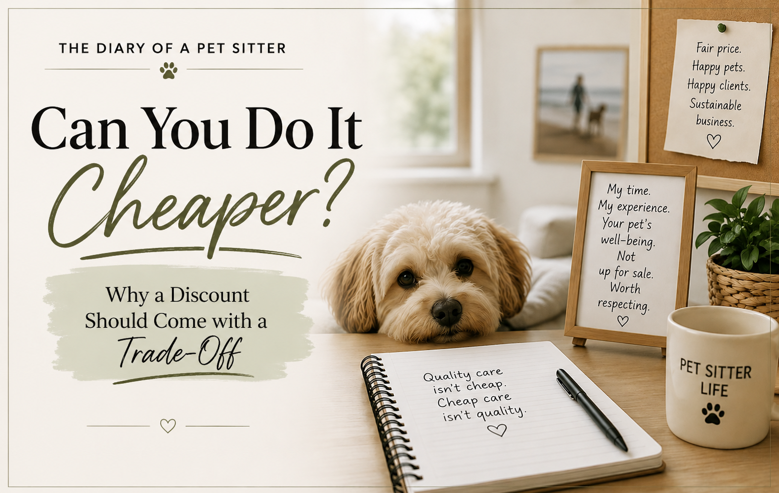 The Diary of a Pet Sitter: Can You Do It Cheaper? Why a Discount Should Come With a Trade-Off