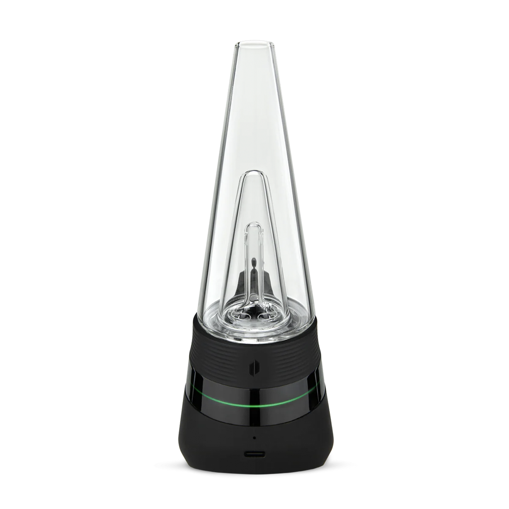 Puffco New Peak Vaporizer, Frontalansicht, drei Farben, klare Formensprache, ergonomisches Design, Premium-Konzentrate-Vaporizer