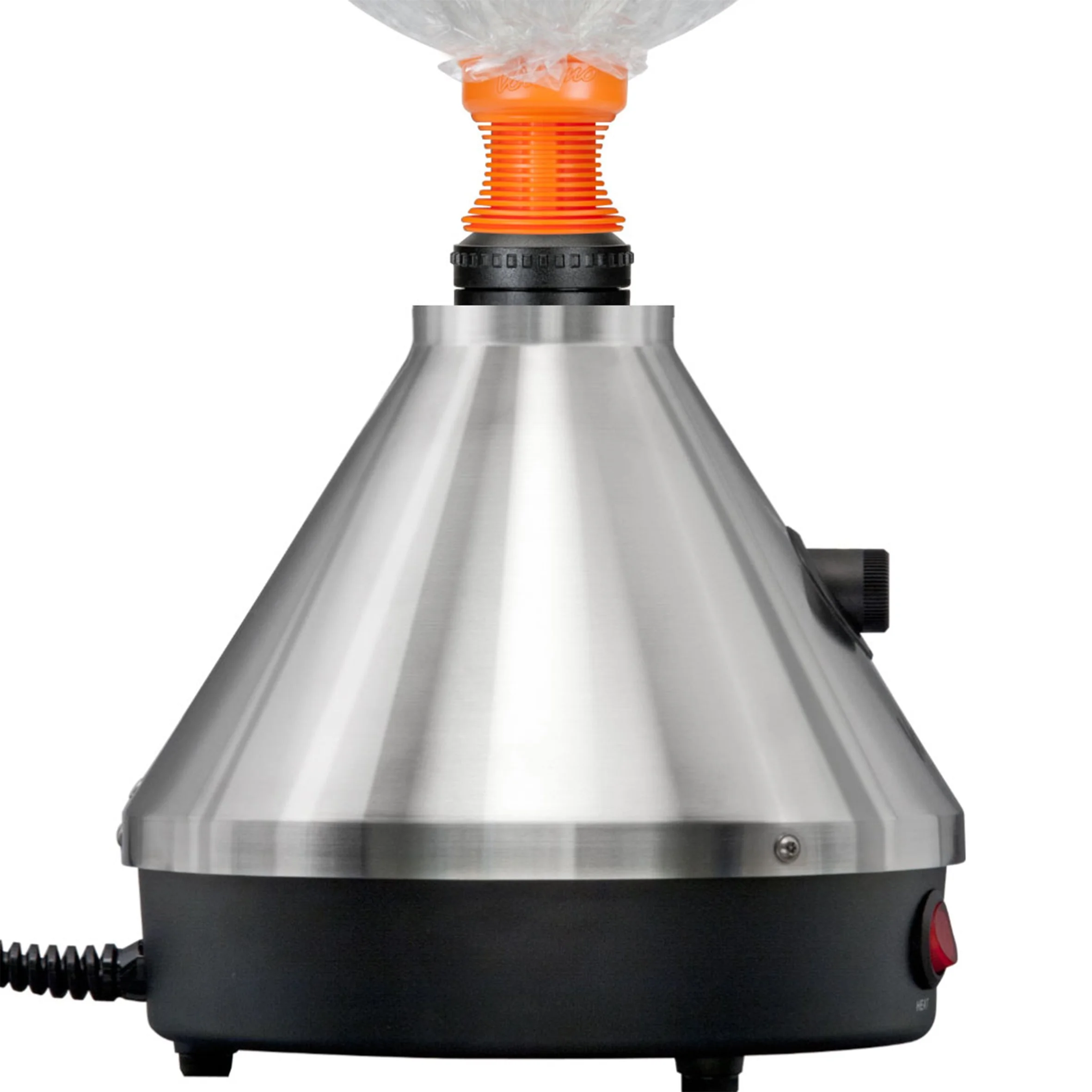 Volcano in silber von Storz und Bickel in der Nahansicht mit Ballonanschluss.