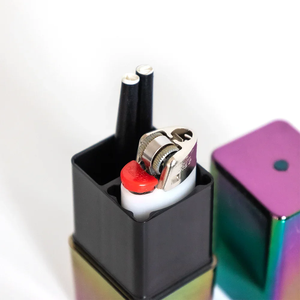 Schwarze OG HauteBox mit Multicolor-Finish – Premium Storage Box für Cannabis und Joints