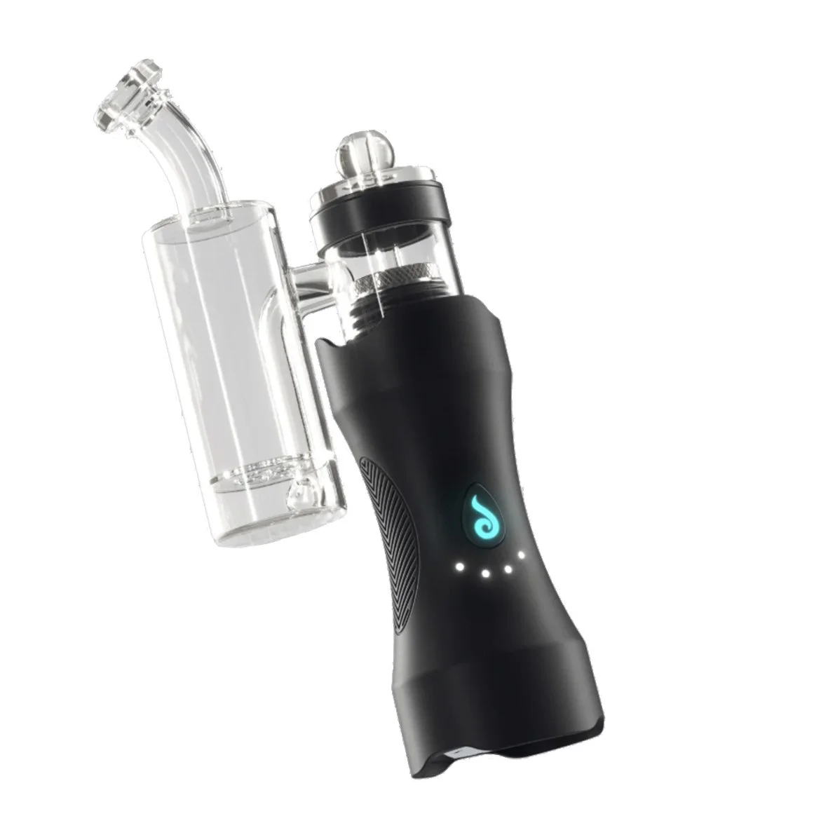 Dr. Dabber XS Vaporizer mit montiertem Fractal Sidecar Glas-Upgrade, freigestellt vor neutralem Hintergrund, zeigt die gesamte Einheit inklusive Glasaufsatz.