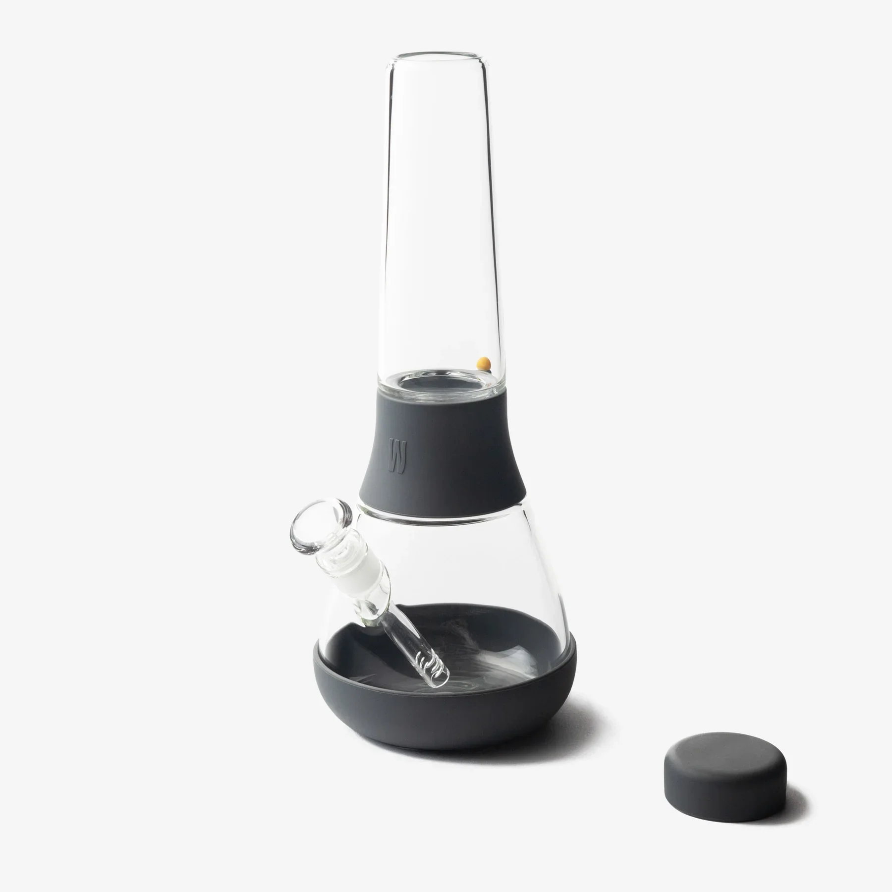 Weeday Bong in Charcoal – komplette Seitenansicht aus hochwertigem BorosilikatGlas und modularem Design.