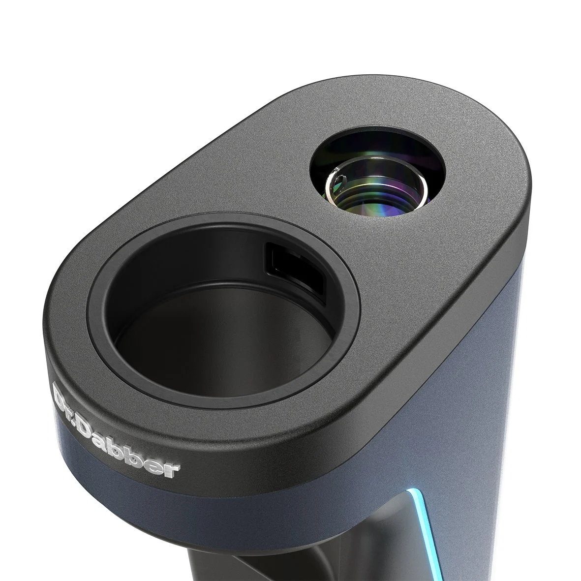 Dr. Dabber Switch 2 – Detailansicht der Brennkammer mit und ohne Glasaufsatz, Induktions-Heizkammer sichtbar