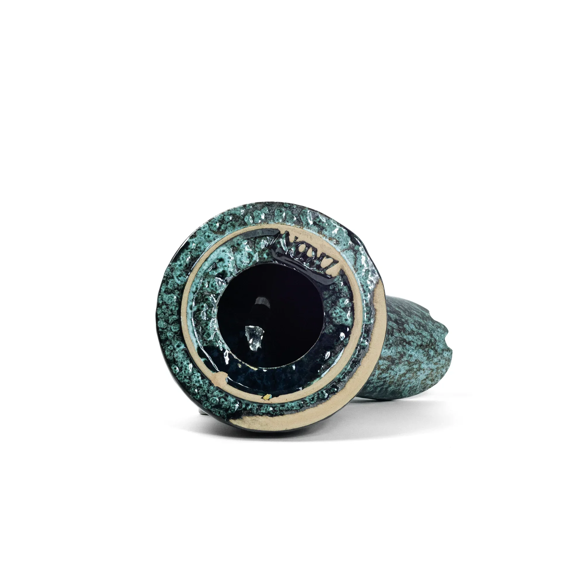 Papagallo Aschenbecher Schwarz/Grün – liegend, Logo sichtbar, hochwertiges Cannabis Accessoire