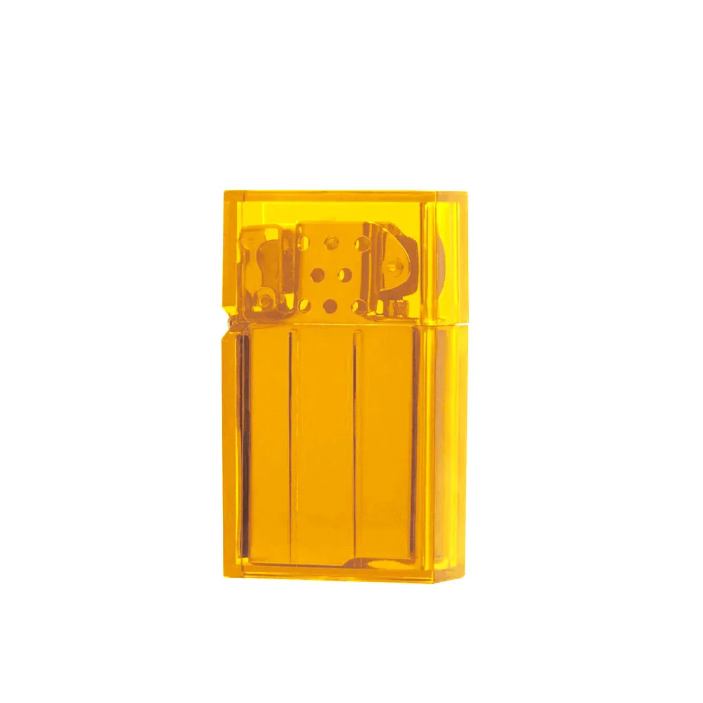 Hard Edge Petrol Lighter Orange/Gold – schrägansicht, stilvolles Premium Feuerzeug für Alltag und Accessoire