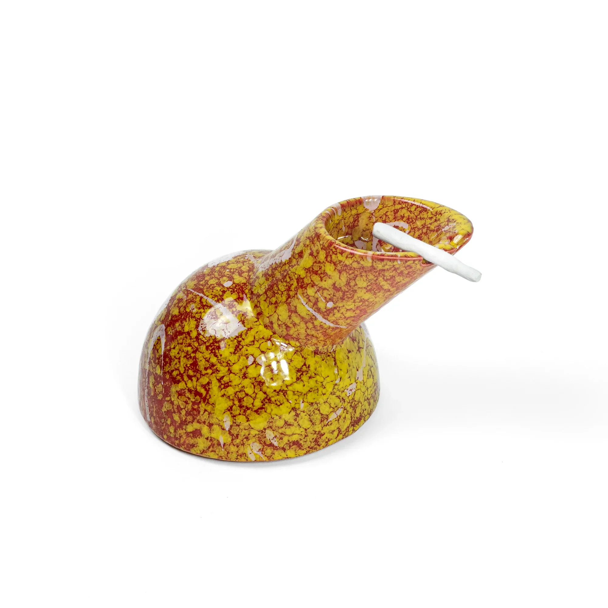 Papagallo Aschenbecher Rot/Gelb – stehend mit Joint, Premium 420 Accessoire von Genrazione Zordan