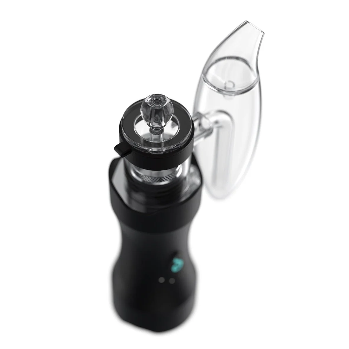 Dr. Dabber XS Vaporizer freigestellt vor neutralem Hintergrund, kompakter E-Rig mit Glasaufsatz und minimalistischem Design.