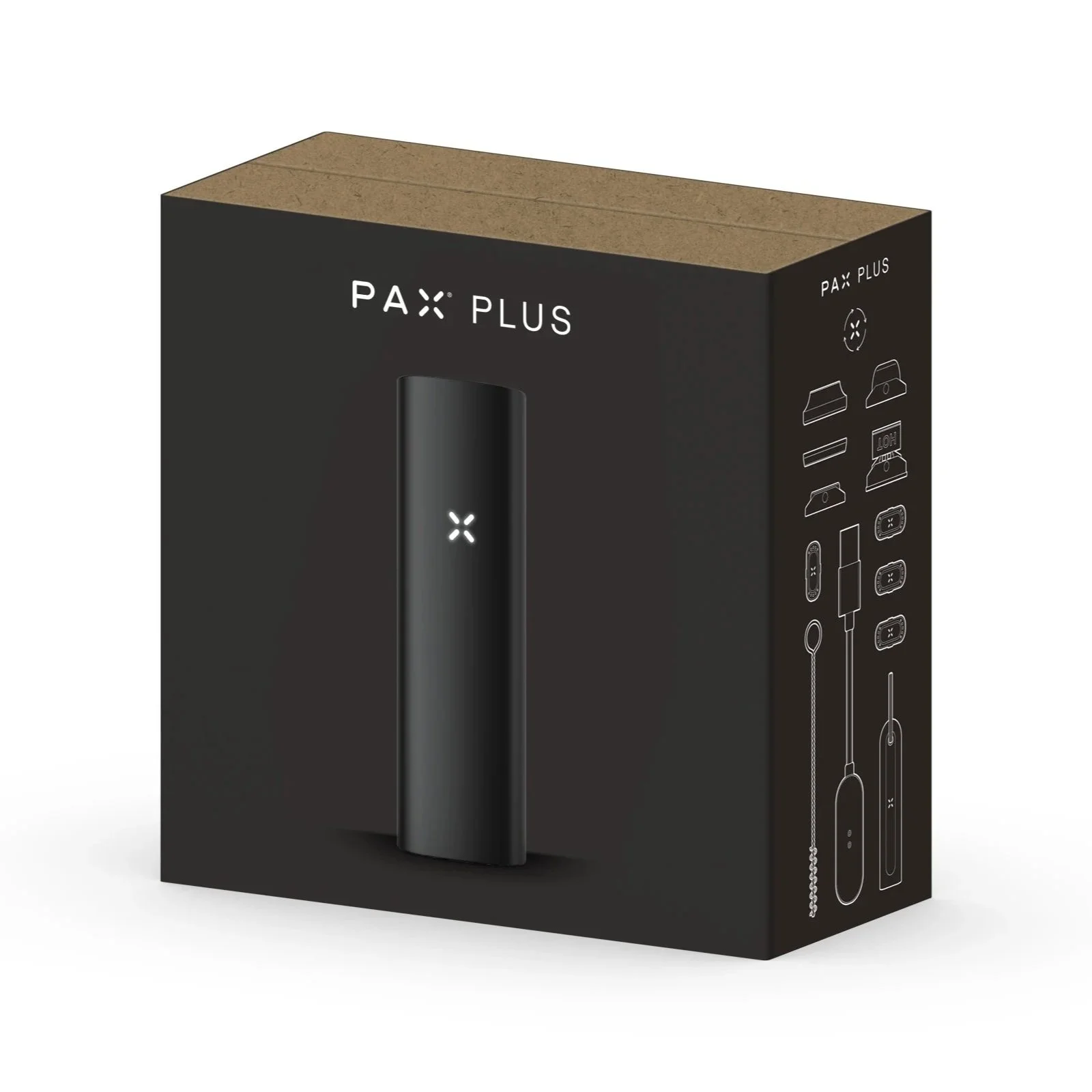 PAX Plus Vaporizer in Onyx Schwarz, Verpackung hochwertgi und 420 geschenk fertig