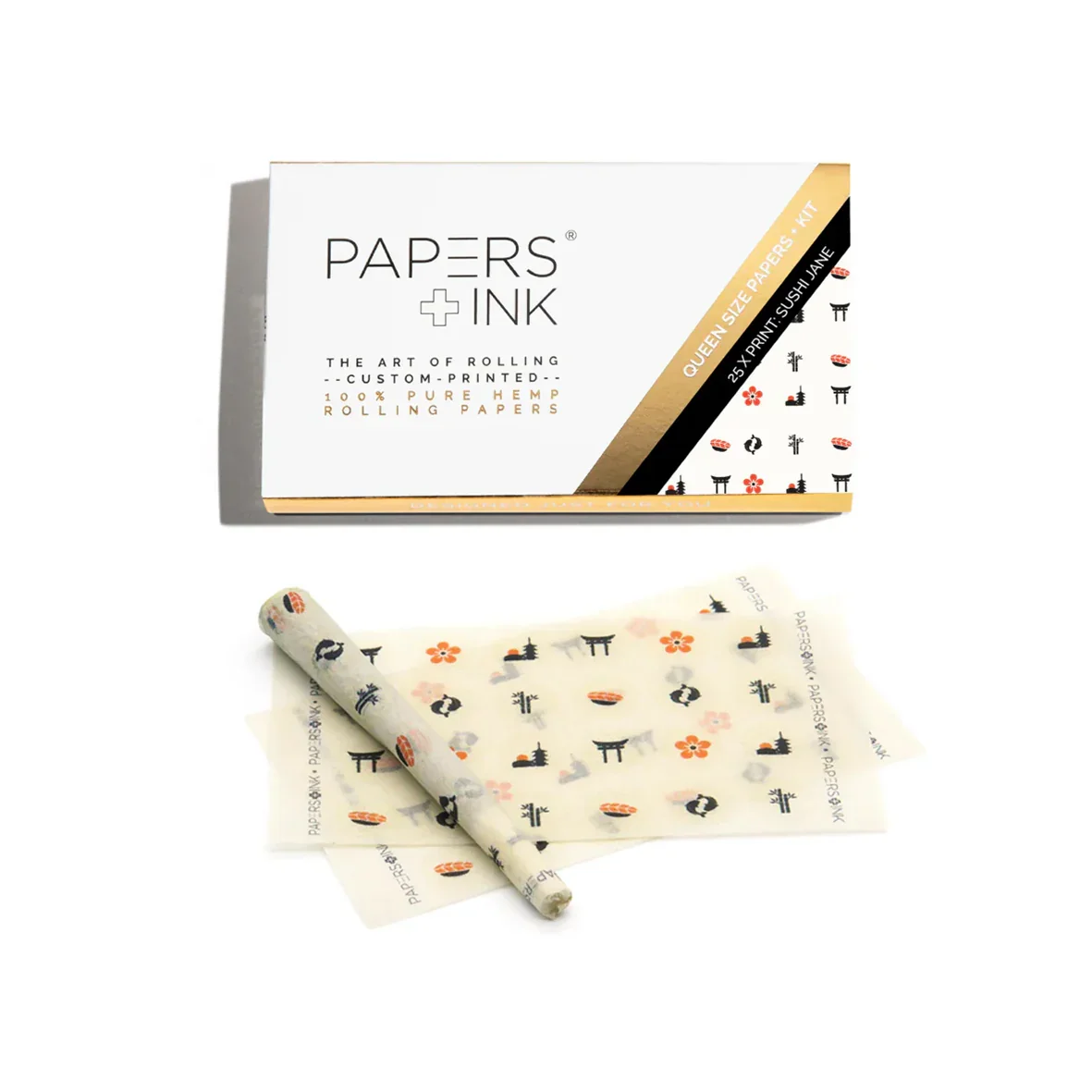 papers&ink Sushi Jane Edition mit illustrativer Verpackung, japanisch inspirierten Papers und fertig gerolltem Joint