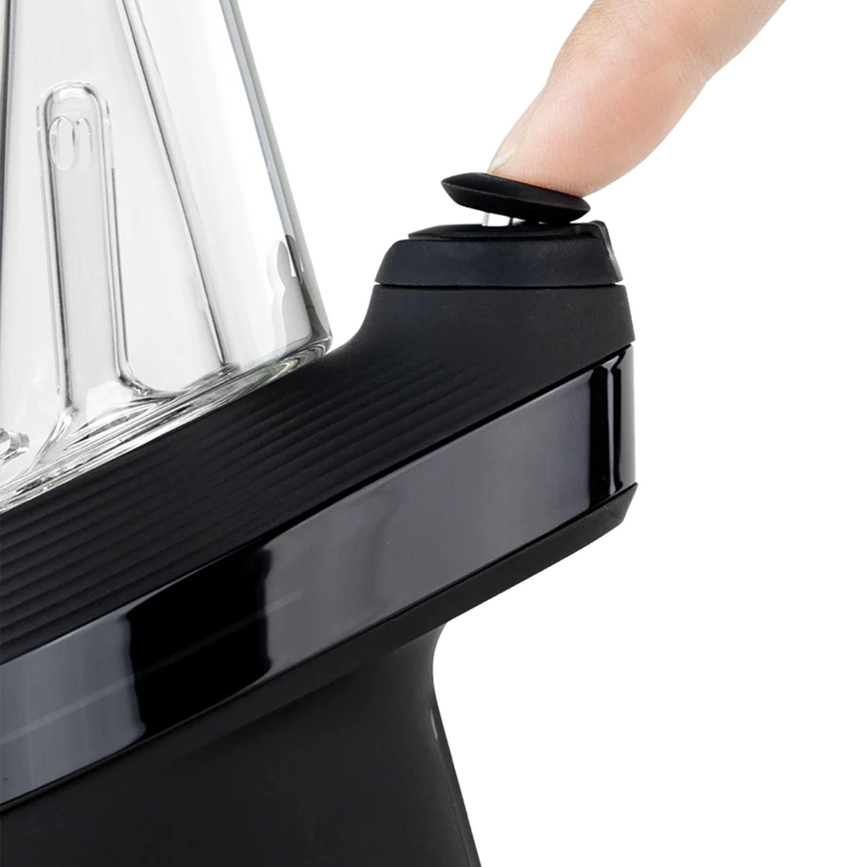 Puffco New Peak Vaporizer Nahaufnahme, Fokus auf Bedienung und 3D-Erhitzungskammer, gleichmäßige Verdampfung von Konzentraten