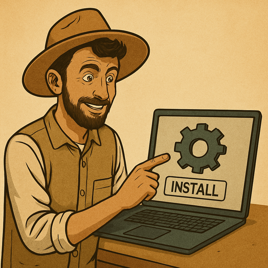 AI character of Niels Bergmans helping with the implementation of a new tool.