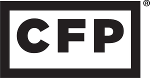 CFP logo in black and white with the letters 'CFP' inside a rectangular border