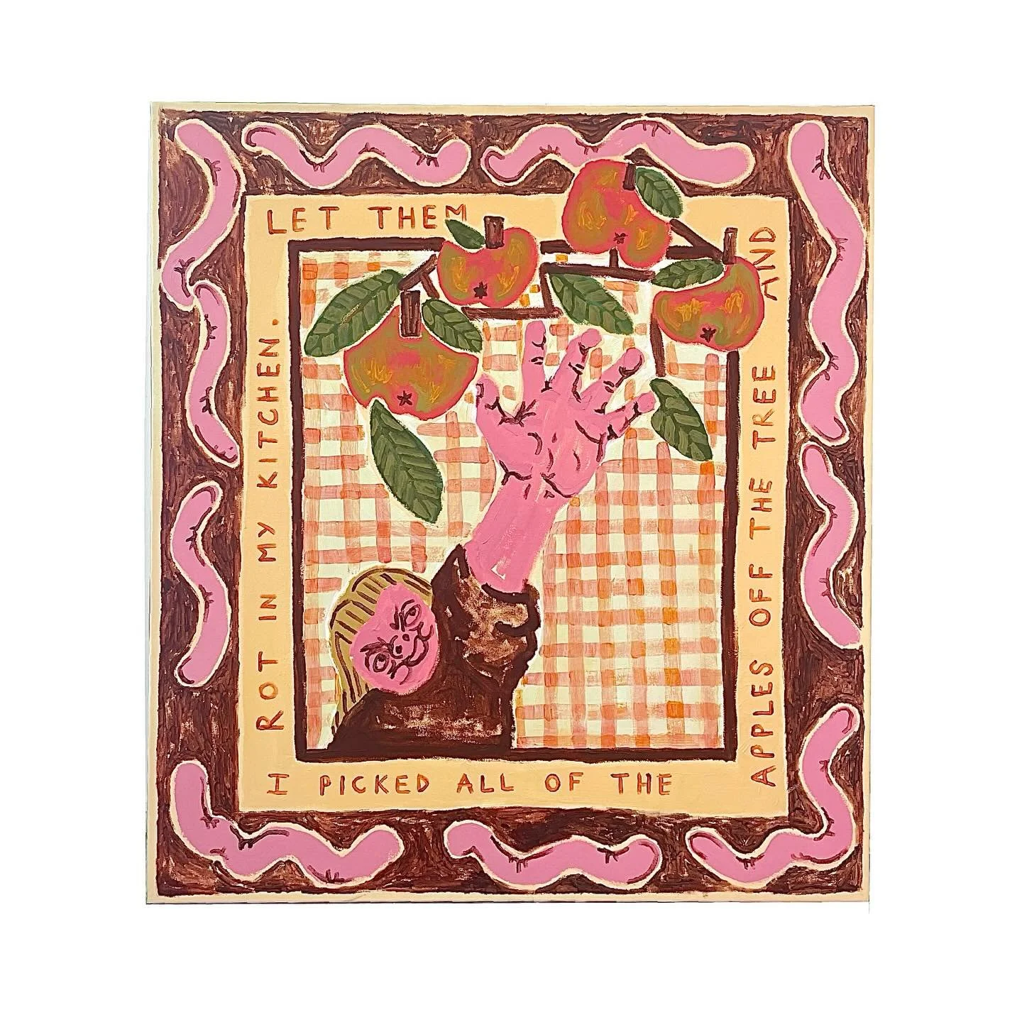 i picked all of the apples off the tree and let them rot in my kitchen

acrylic on canvas
2025

#contemporarypainting #painting #art